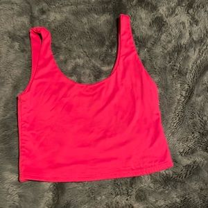 Hot pink cropped tank top, women’s size XS
